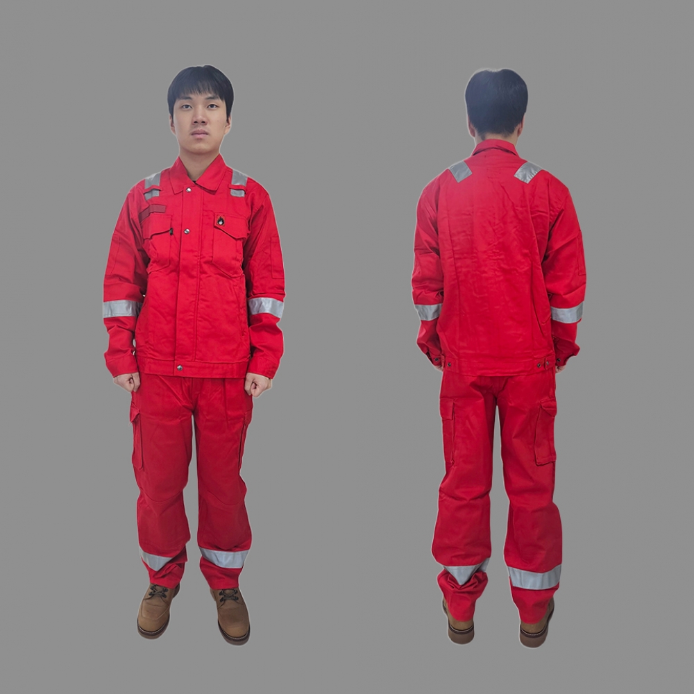 프로맨 작업복 PM-100FB,투피스 안전작업복 산업용 다목적용 봄.가을 겨울용 파랑