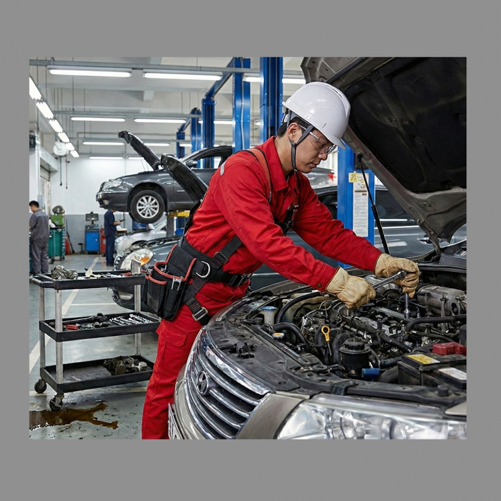 티엠에스 작업복 FRJW-071,투피스 안전작업복 산업용 다목적용 봄.가을 겨울용 빨강