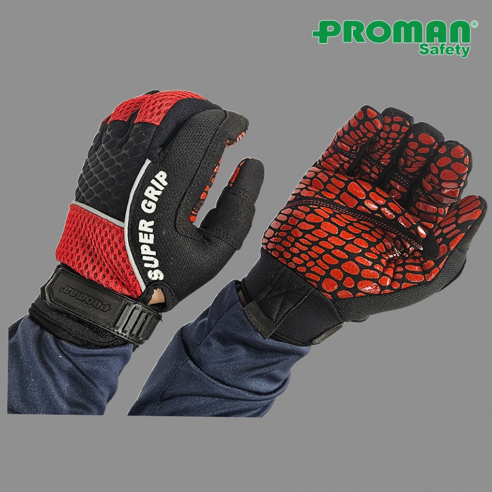 프로맨 메카닉 수퍼그립 장갑 PM-1046, 안전용 산업용 작업용 등산 캠핑 바이크 