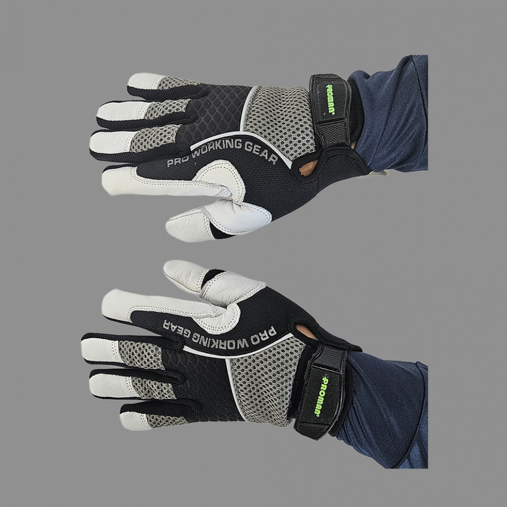 프로맨 메카닉 가죽 장갑 PM-7005,염소가죽 안전용 산업용 작업용 등산 캠핑 바이크