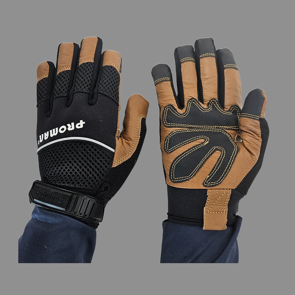 프로맨 메카닉 가죽장갑 PM-1024,염소가죽 안전용 산업용 작업용 등산 캠핑 바이크