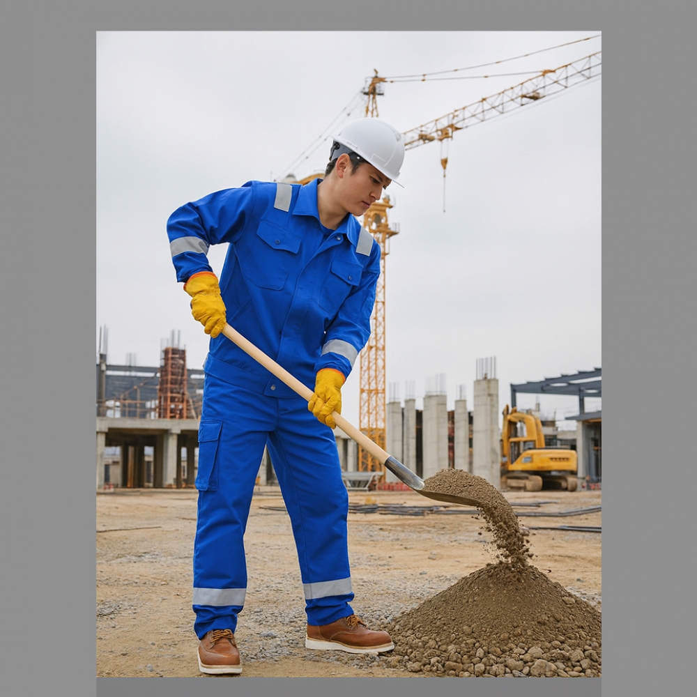 프로맨 작업복 PM-100FB,투피스 안전작업복 산업용 다목적용 봄.가을 겨울용 파랑