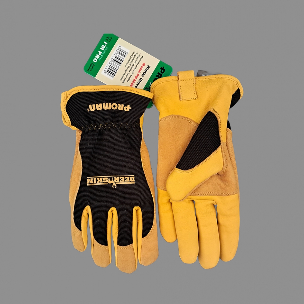 프로맨 방한,방수 사슴가죽장갑 PM-8065 산업용 작업용 등산 캠핑 바이크