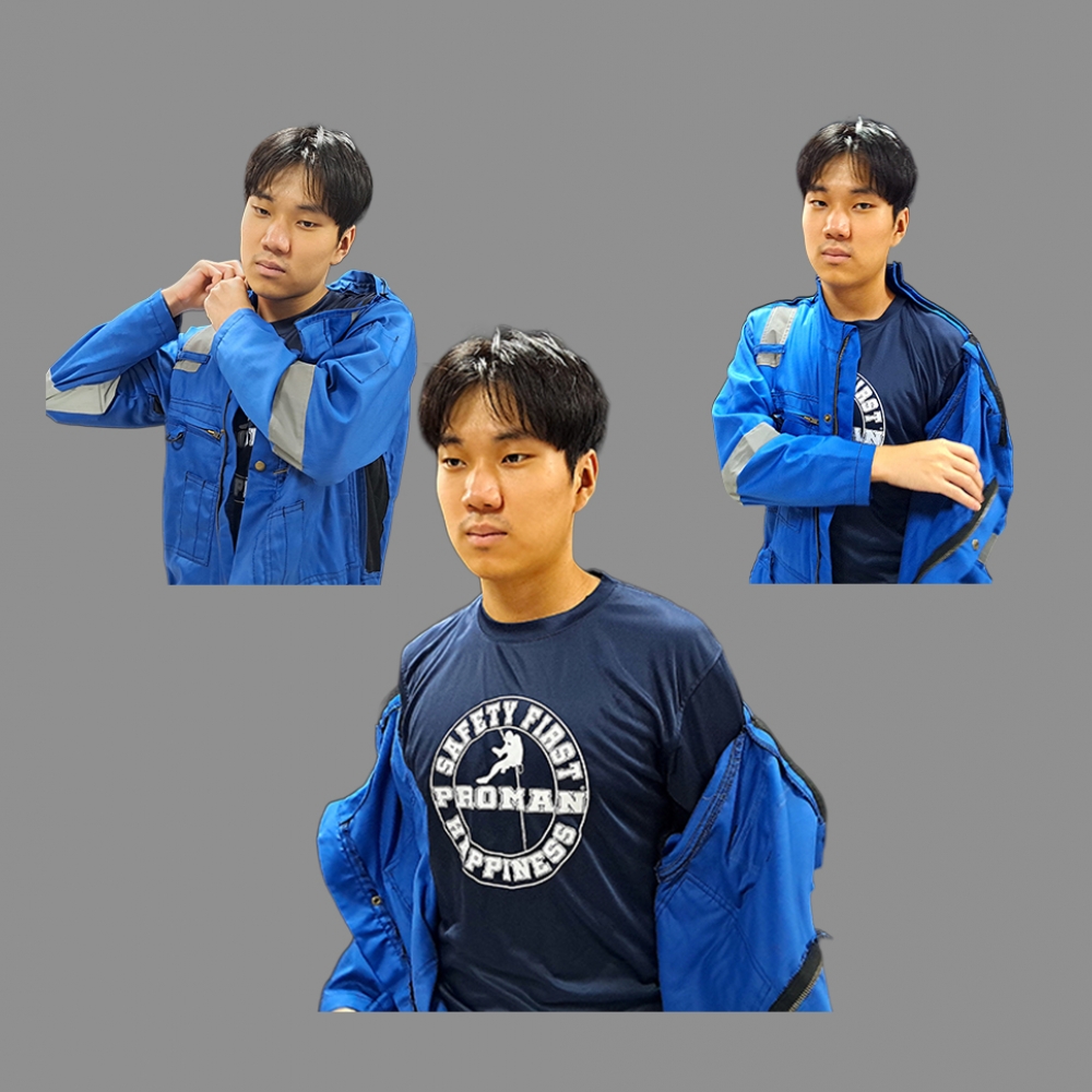 프로맨 이지오프 통풍 특허커버올 SCV-200BK, 커버롤 점프수트 일체형작업복 파랑