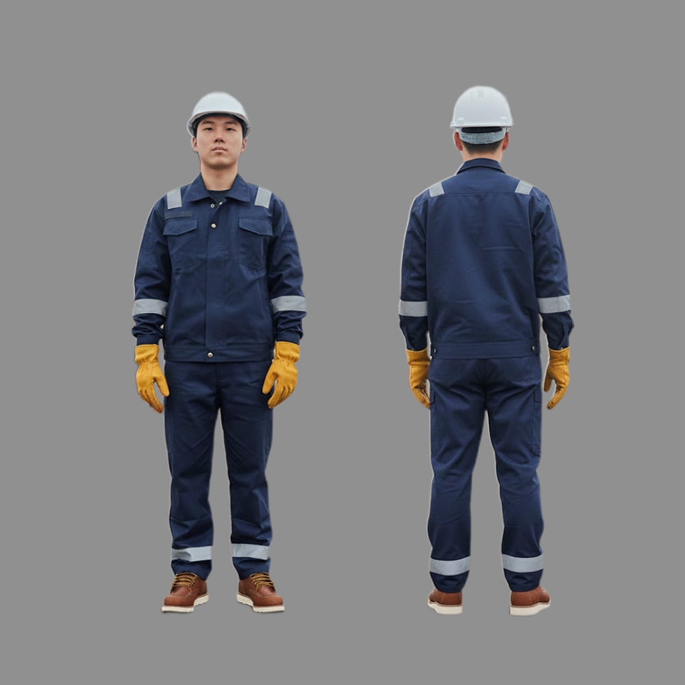 프로맨 작업복 PM-100FN,투피스 안전작업복 자켓,바지 산업용 다목적용 봄.가을 겨울용 곤색